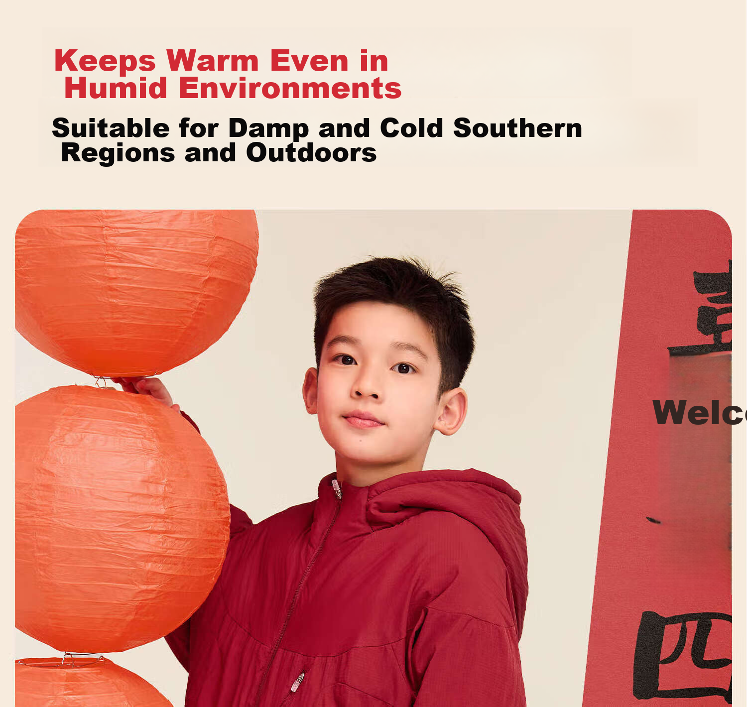 Zuo Xi Boys Red Cotton Jacket 2025 New Children's Snowy Cotton Padded Coat New Year Style Red 170 13
